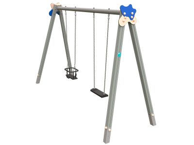 COL-1-B - Columpio 2 asientos plano/cuco GR