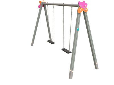 COL-01 - Columpio dos asientos planos - GR