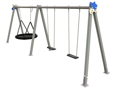 COL-18 - Columpio 3 asientos Nido/2 planos